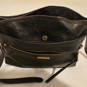 Rosetti Black Embossed Crossbody Bag